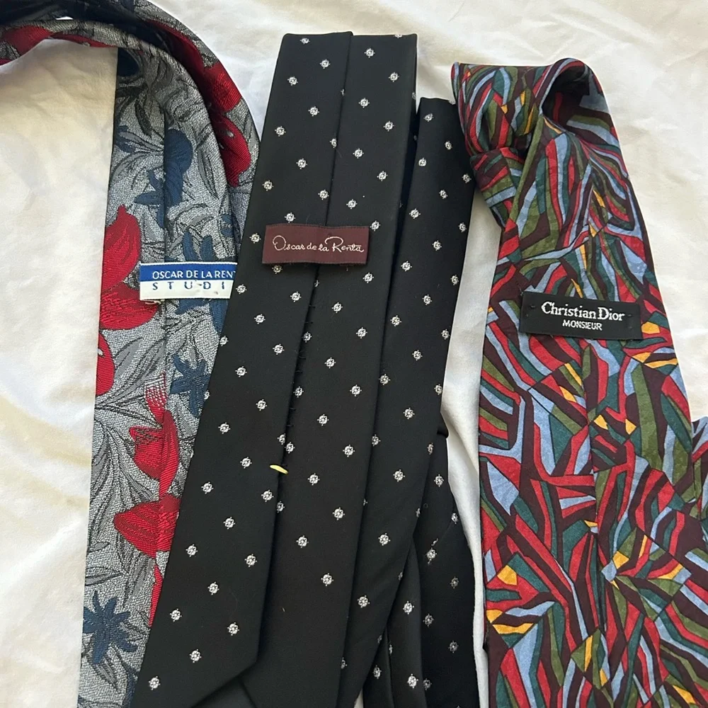 Men’s Designer Three‎ Tie Bundle - Oscar de La Renta and Christian Dior